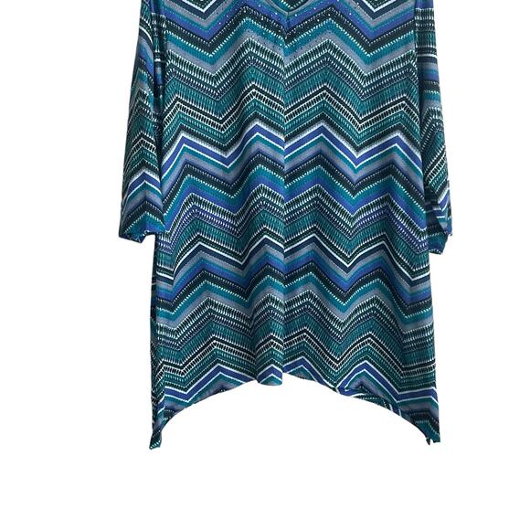 Catherines Women Tunic Top 1X Gem Detail‎ Casual Stretch Lagenlook Office Travel - Picture 7 of 11